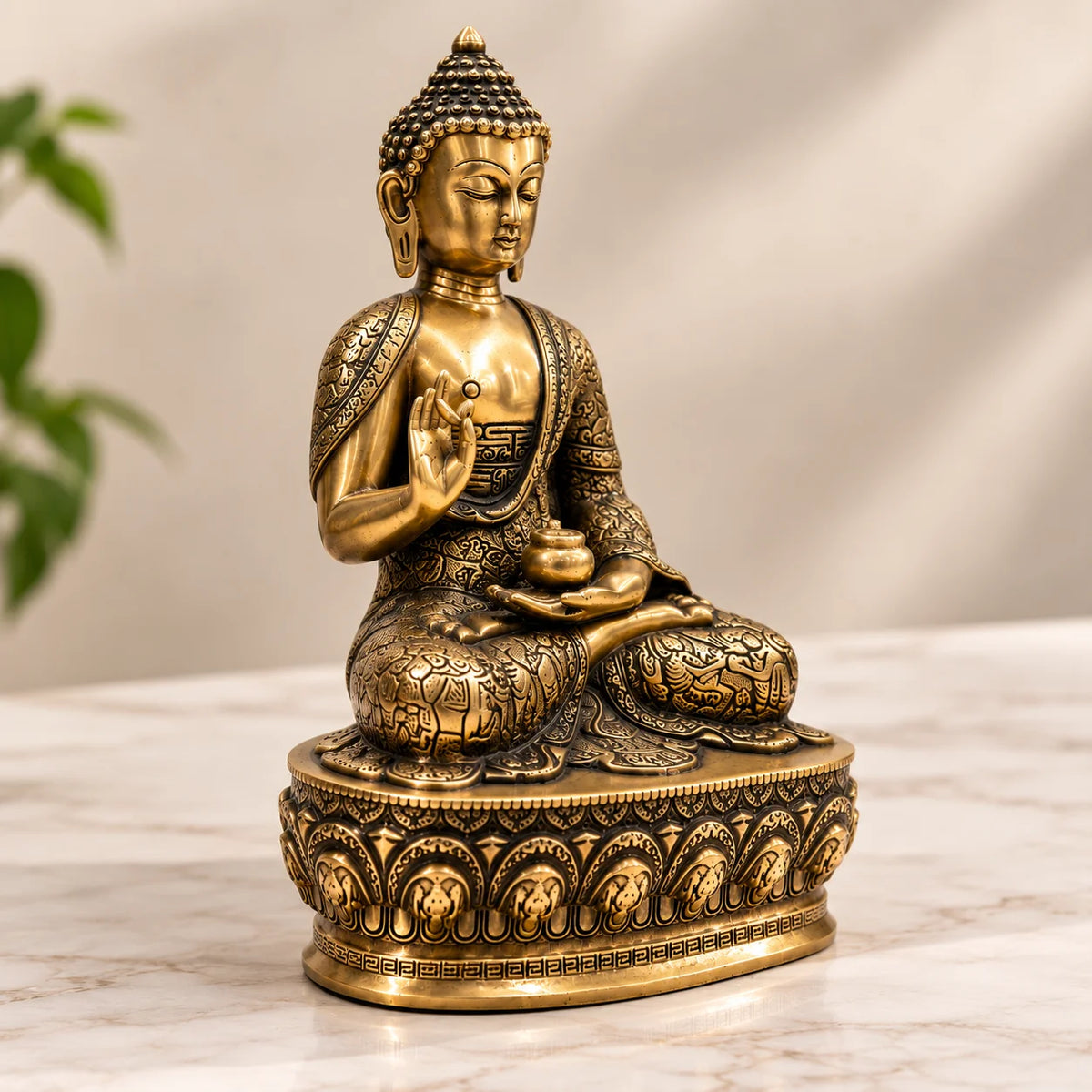 Premium Antique Golden Buddha Statue for Home Decor