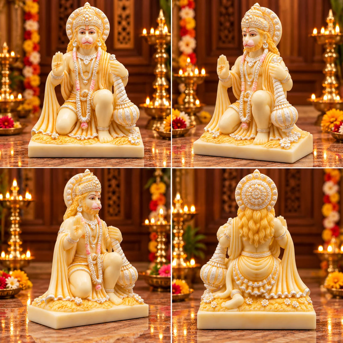 White Hanuman Idol | Lord Hanuman Ji Statue for Home & Pooja Decor