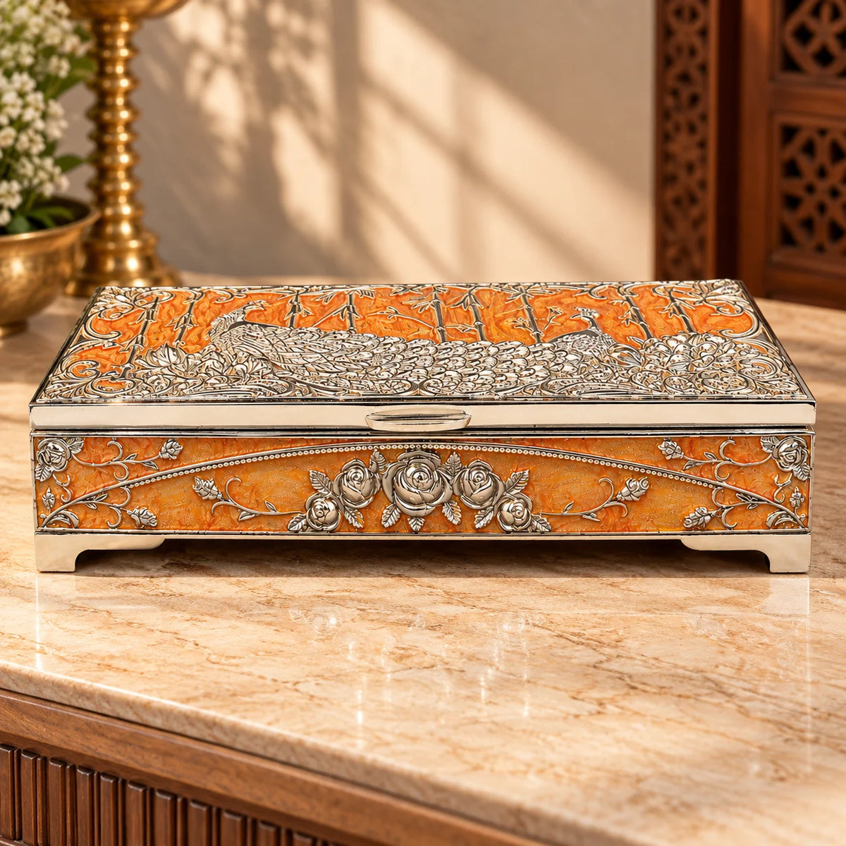 German Silver Keepsake Storage Box | Handcrafted Decorative Jewellery & Gift Box