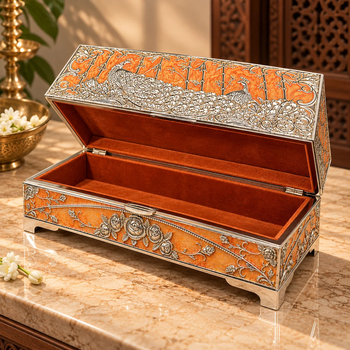 German Silver Keepsake Storage Box | Handcrafted Decorative Jewellery & Gift Box