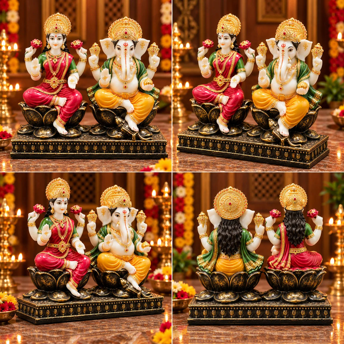 Lakshmi Ganesha Statue | Goddess Lakshmi & Lord Ganesha Idol