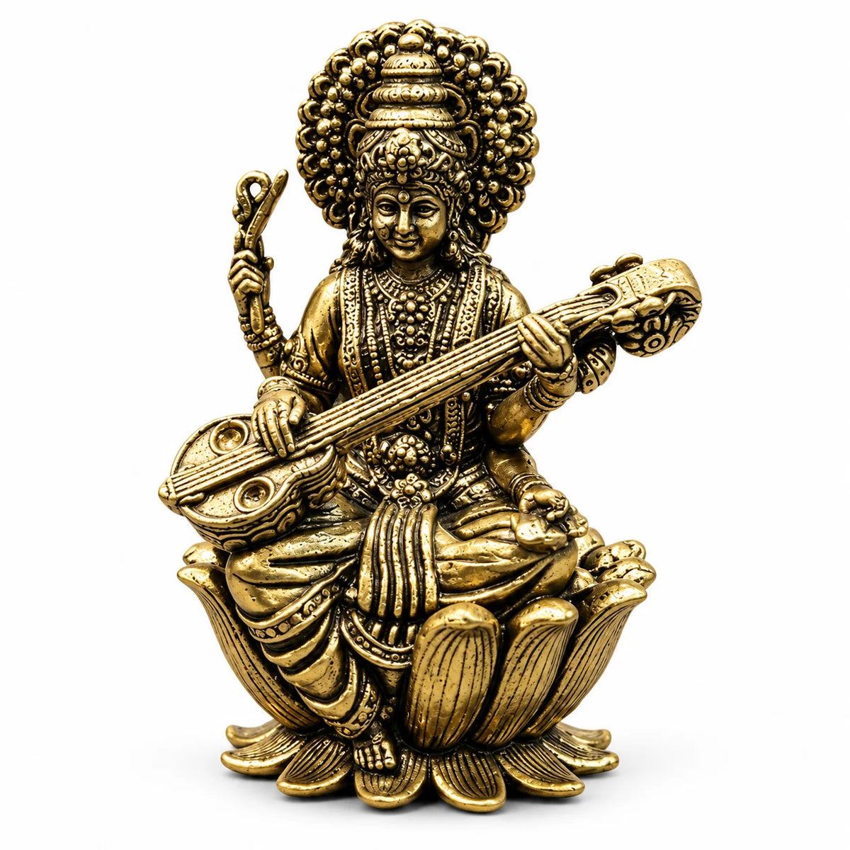 Antique Maa Saraswati Idol with Veena - Traditional Home Décor