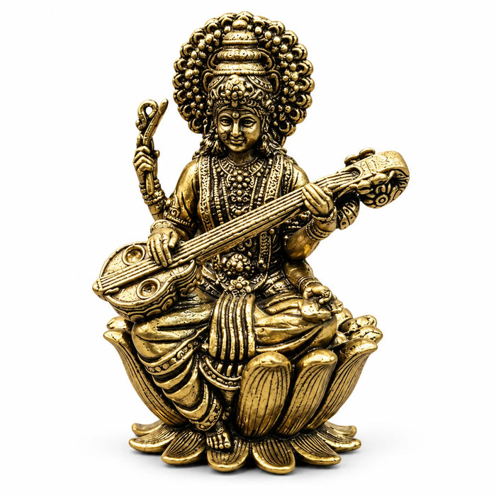 Antique Maa Saraswati Idol with Veena - Traditional Home Décor