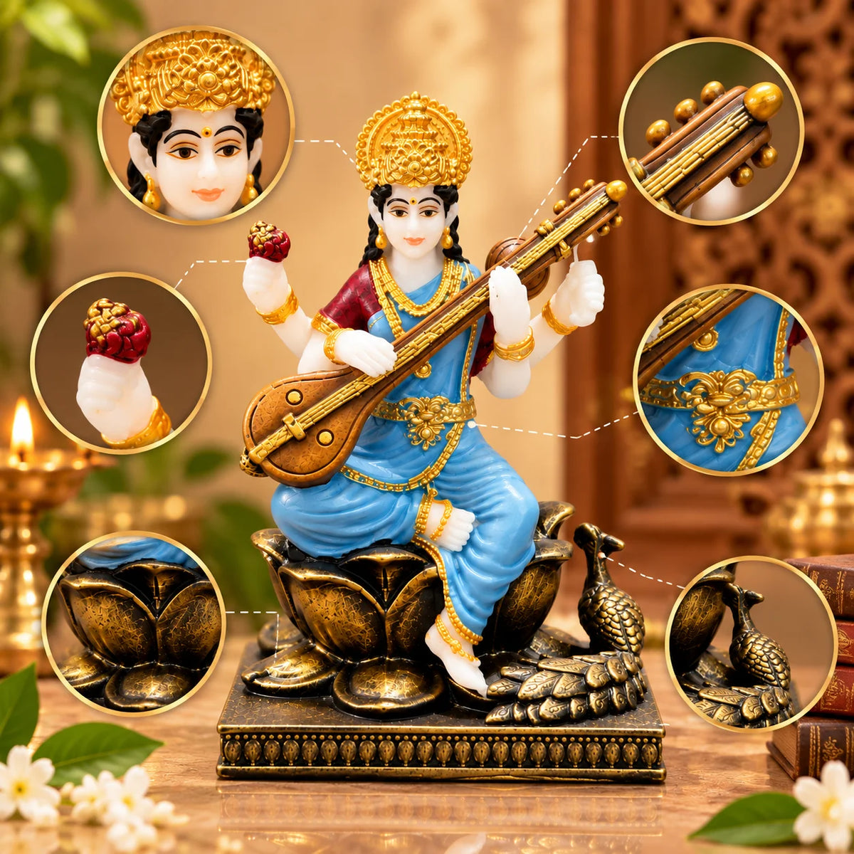 Goddess Saraswati Statue | Veena Playing Saraswati Maa Idol