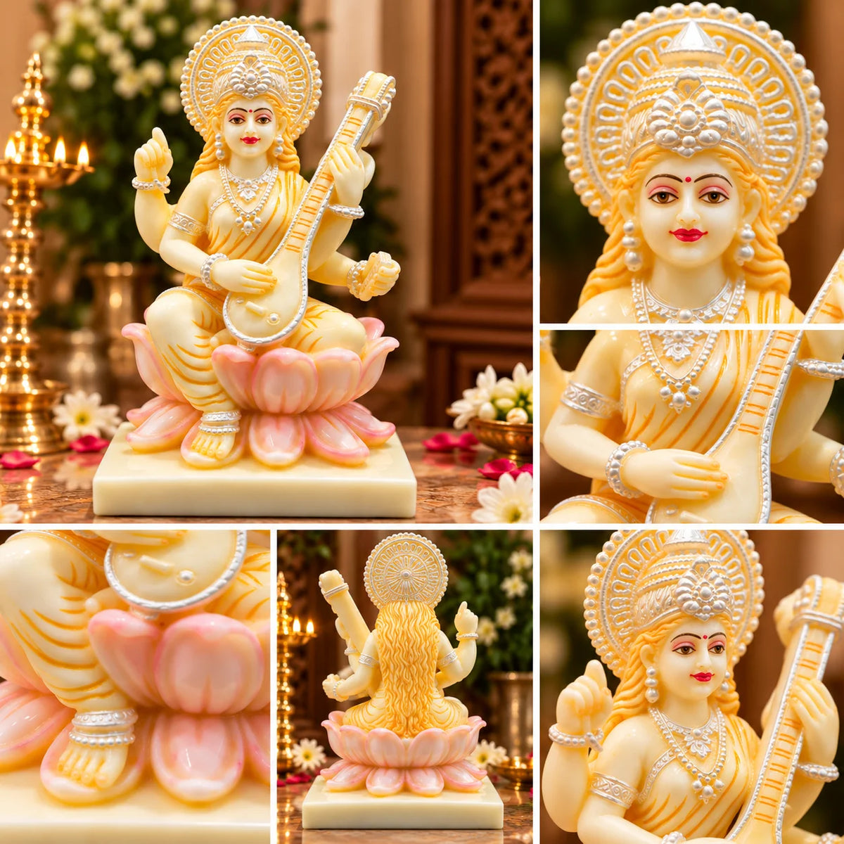 Goddess Saraswati Statue | Veena Playing Saraswati Maa Idol