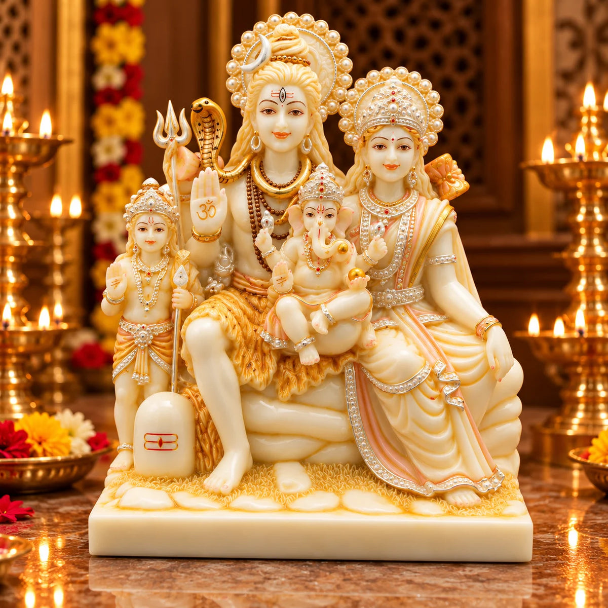 Shiv Parivar Statue | Lord Shiva Parvati Ganesh & Kartikeya Idol