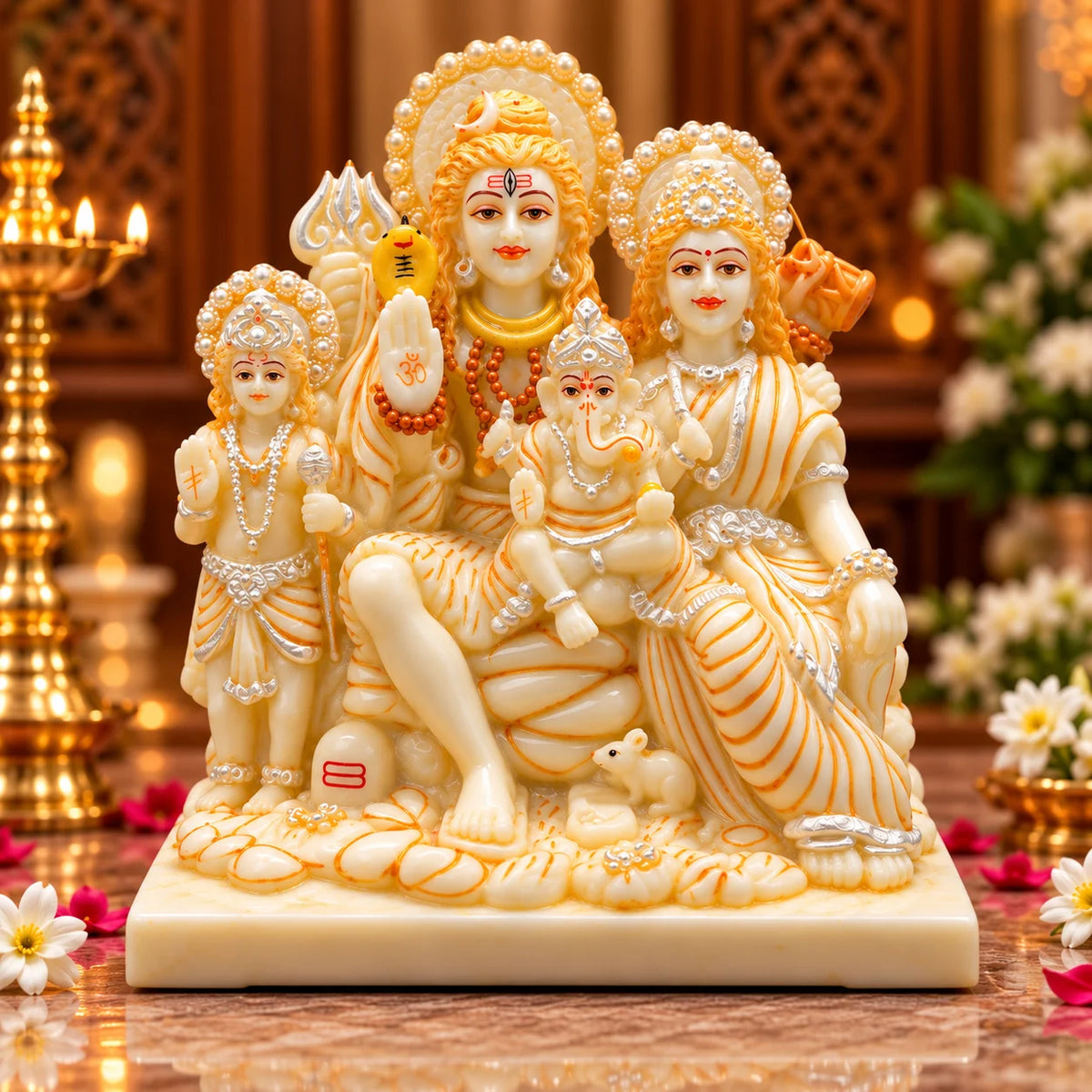 Shiv Parivar Statue | Lord Shiva Parvati Ganesh & Kartikeya Idol