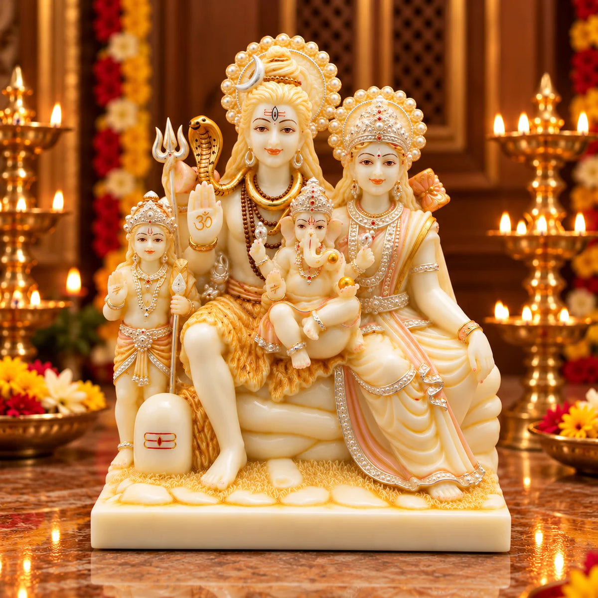 Shiv Parivar Statue | Lord Shiva Parvati Ganesh & Kartikeya Idol