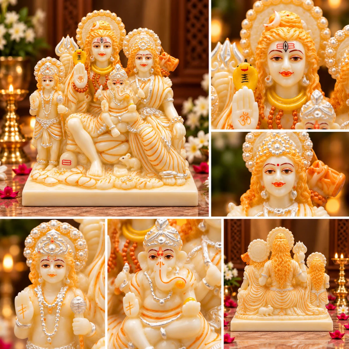 Shiv Parivar Statue | Lord Shiva Parvati Ganesh & Kartikeya Idol