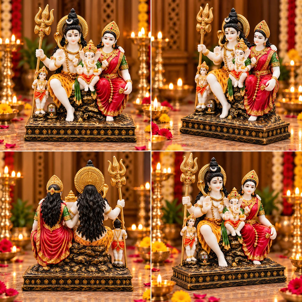 Shiv Parivar Statue | Lord Shiva Parvati Ganesh & Kartikeya Idol