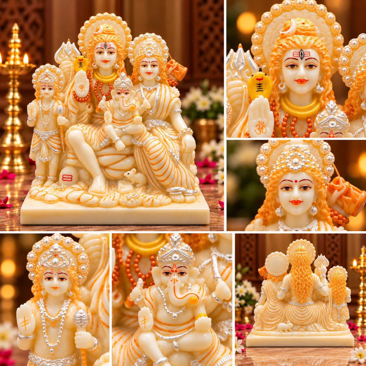 Shiv Parivar Statue | Lord Shiva Parvati Ganesh & Kartikeya Idol