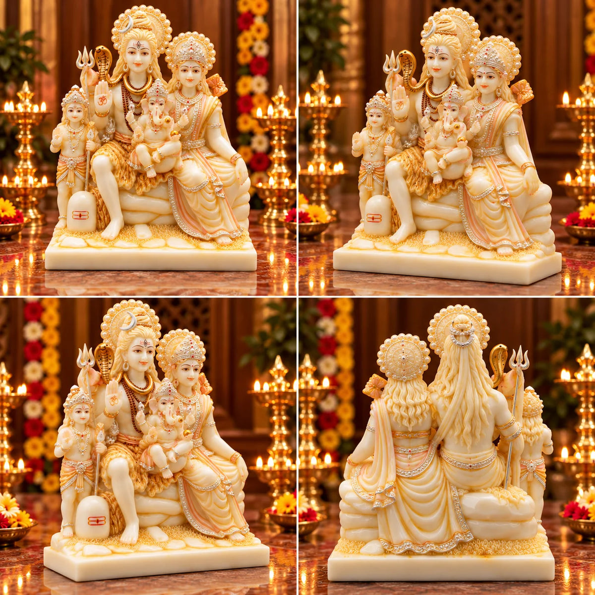 Shiv Parivar Statue | Lord Shiva Parvati Ganesh & Kartikeya Idol