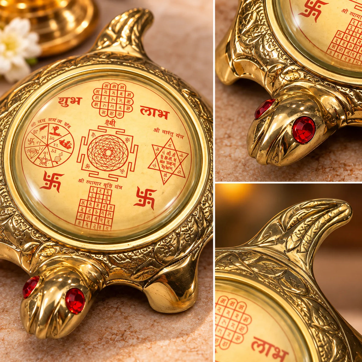 Brass Shree Yantra Vastu Plate | Auspicious Spiritual Décor for Home & Office